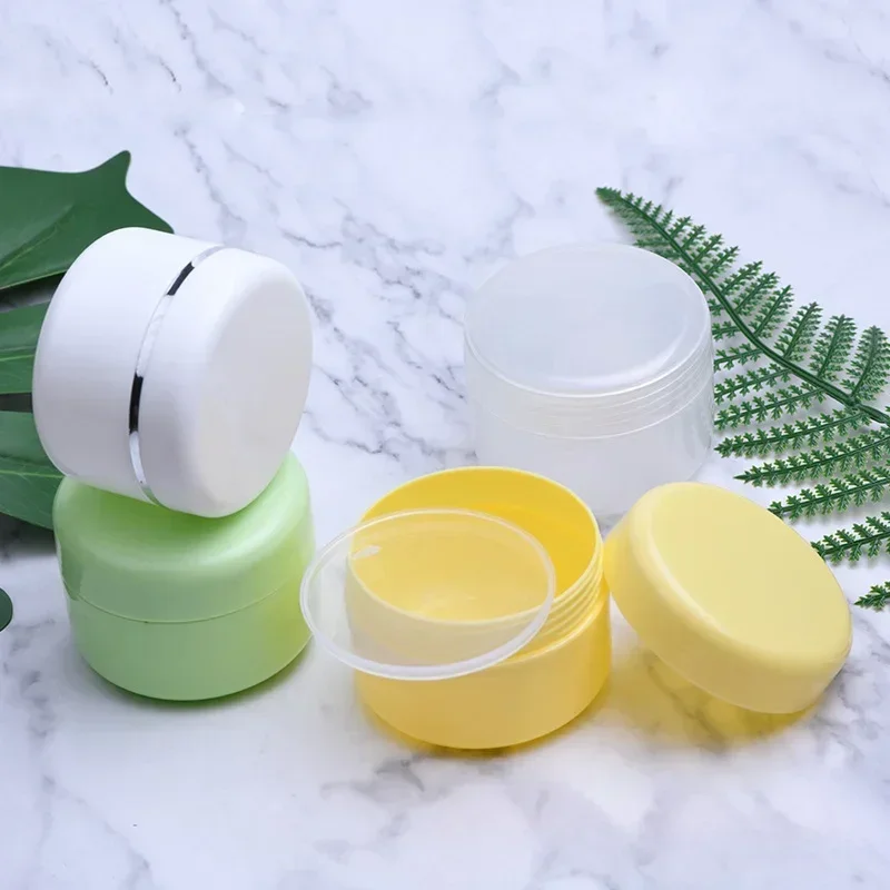 10 pçs/set 10g creme facial garrafa vazia plástico compõem pote pote viagem creme facial loção recipiente cosmético 5 cores armazenamento de contas