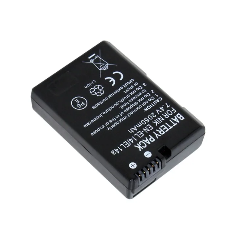Nueva batería de repuesto para cámara EN-EL14A EL14 7,4 V 2050mAh para Nikon P7800 P7700 P7100 D5500 D5300 D5600 D3200 D3300 D5100