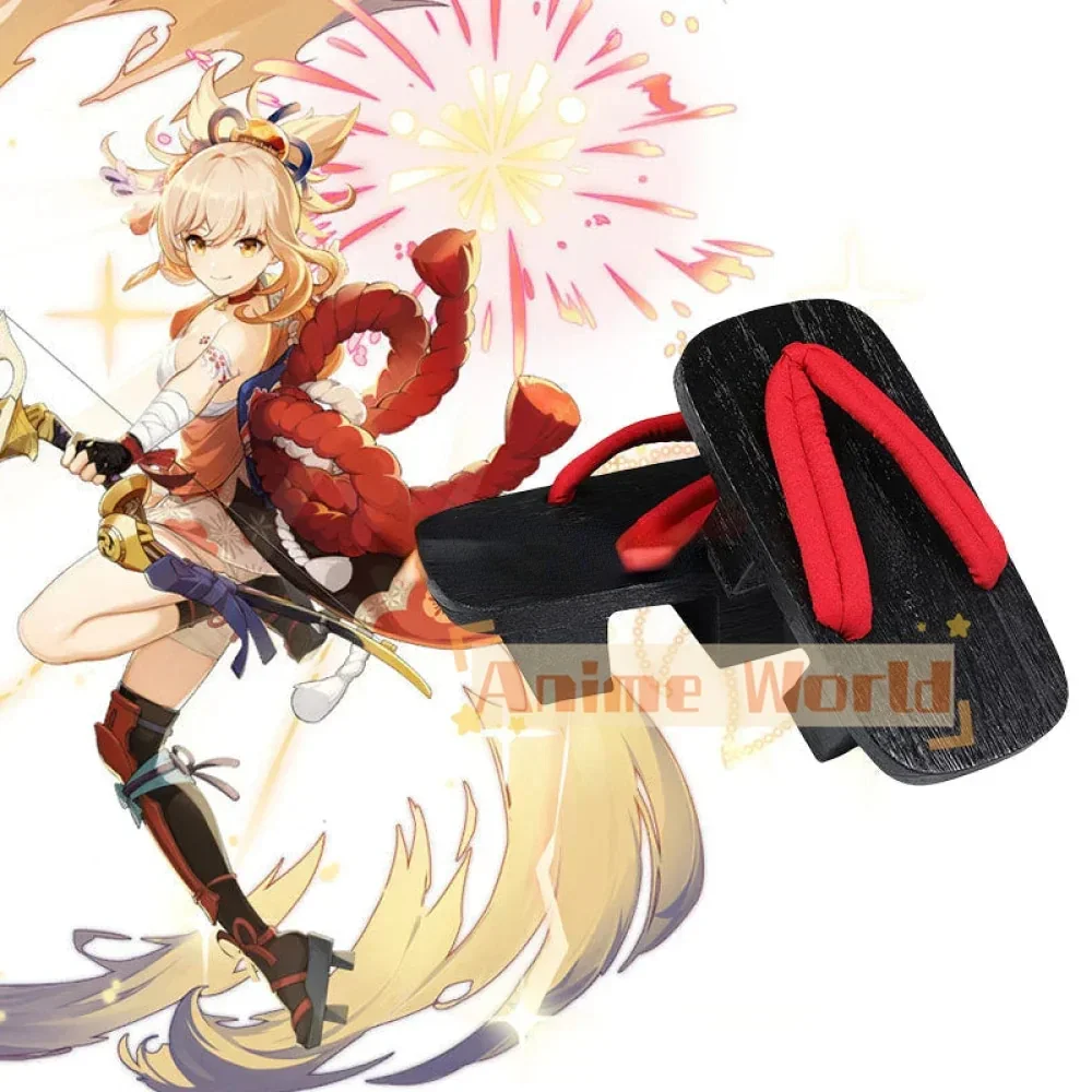 

Genshin Impact Yoimiya Черная обувь для косплея Хэллоуин Карнавальные ботинки на заказ