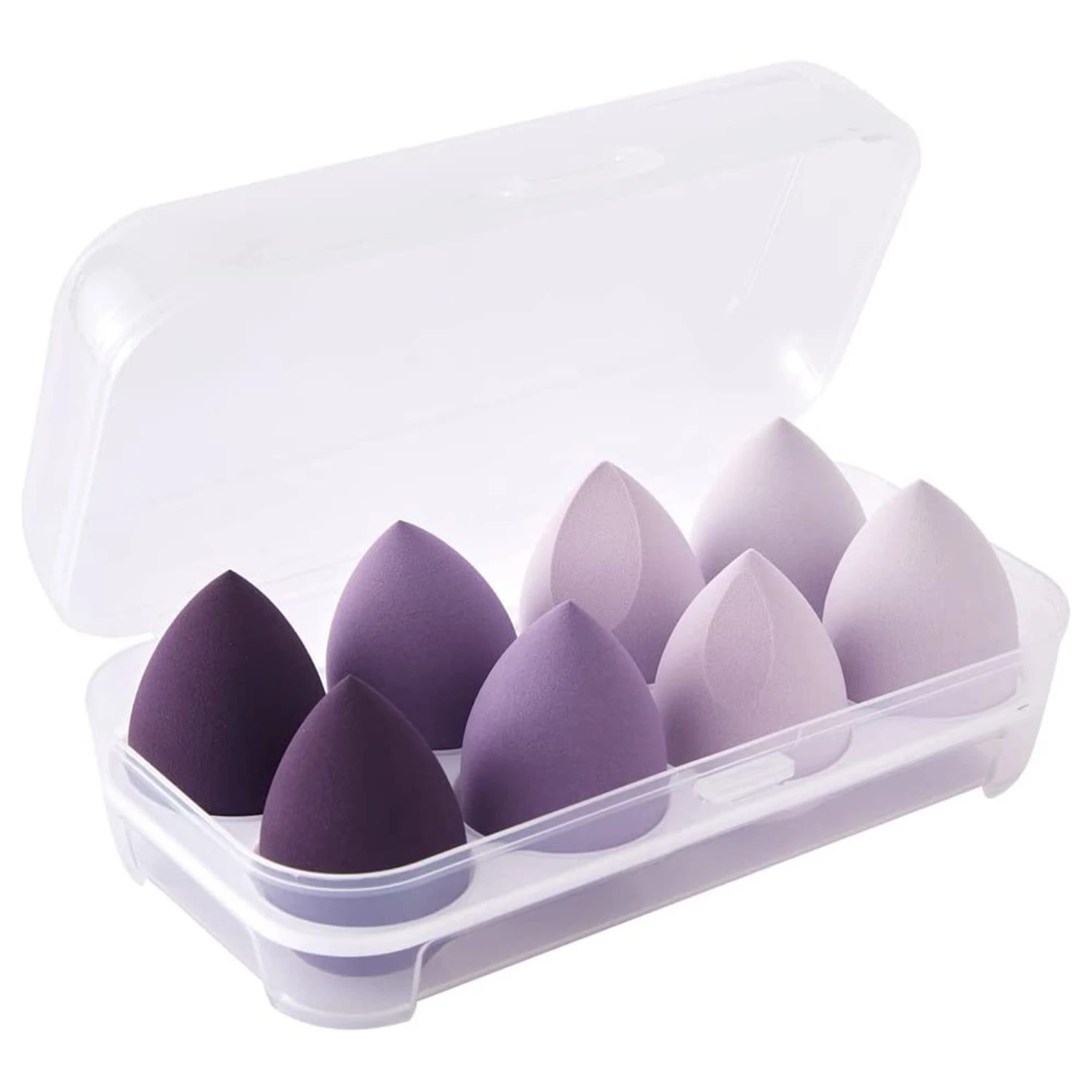 Makeup blending sponges - 8 Pcs set of high-quality cosmetic beauty eggs for flawless foundation application with powder and cre