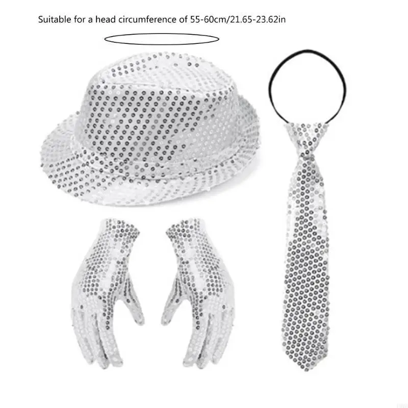 ربطة عنق كلاسيكية + قبعة فيدورا وقفاز ربطة عنق للعروض المسرحية 49 ميجابايت #6