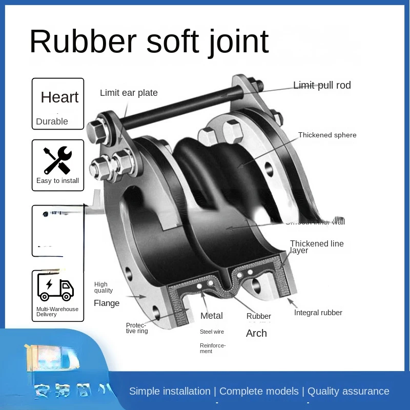 

Large Flanging Rubber Joint Rubber Expansion Joint Rubber Compensator Rubber Soft Connection Rubber Expansion Joint