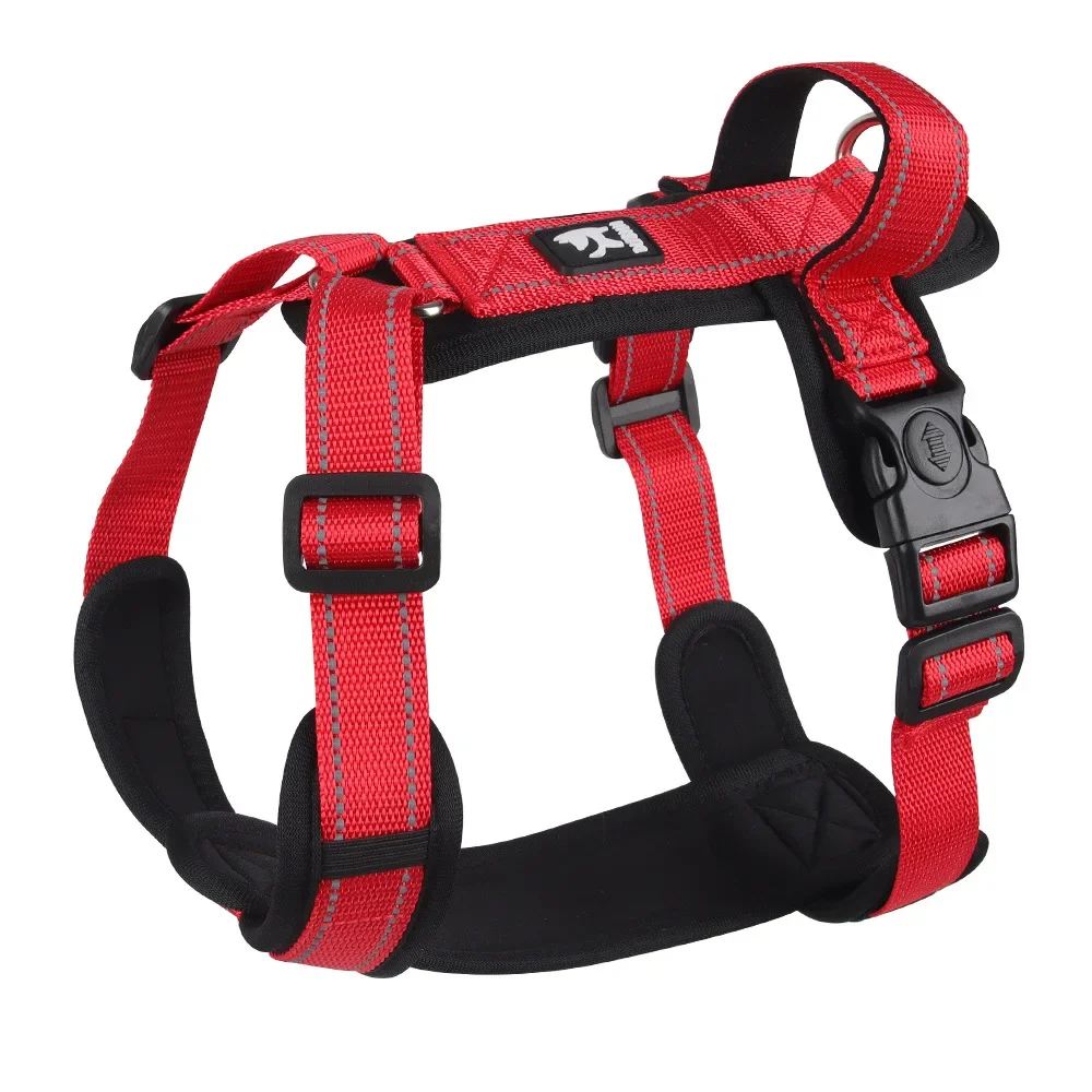 Anti-Escape Dog Harness with Handle Reflective Nylon Dog Harness Vest for Dogs Walking Pet Supplies pecheras para perros