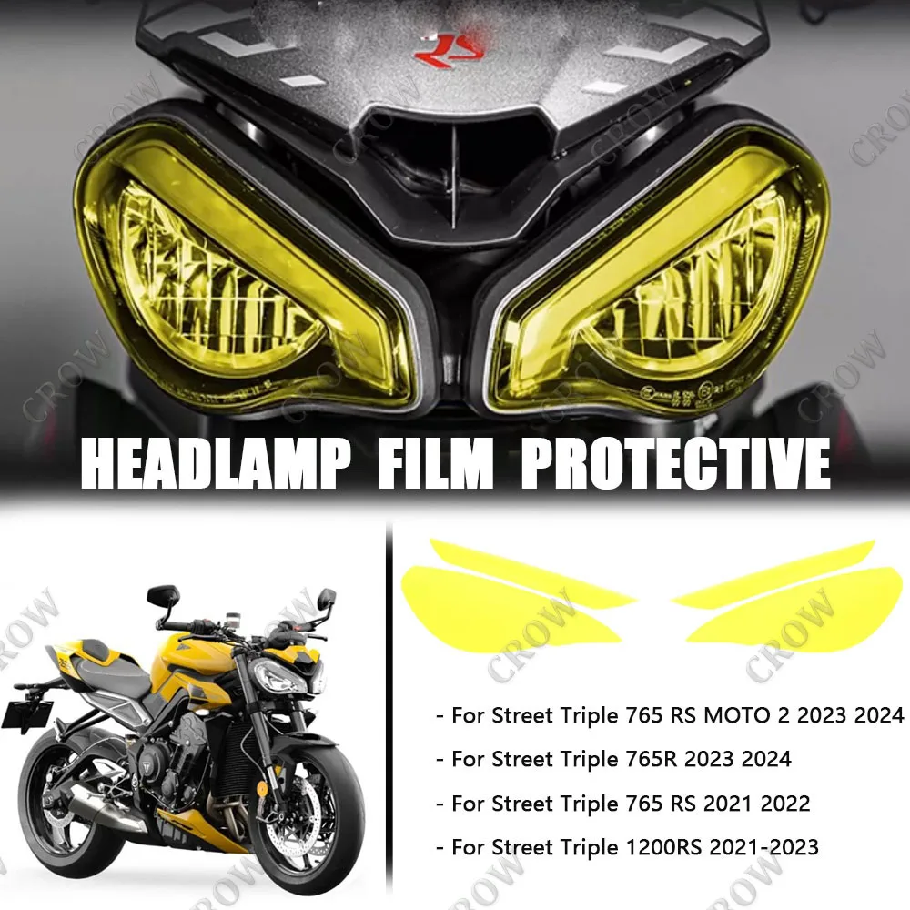 For Street Triple 765 RS MOTO 765R 1200RS 2021-2024 Motorcycle Headlight Film Protective Film Sticker Headlamp Protective Film