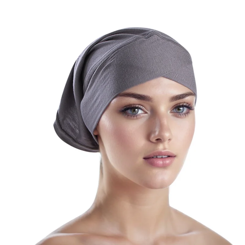 Hot Sale Intersect Bottom Hat Modal Hijab Wrap Cotton Instant Muslim Hijab Undercap Elastic Turban Bonnet Solid Headband Inner