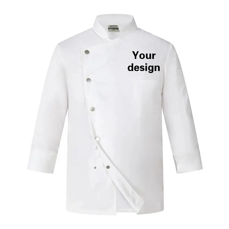 Spring Autumn Custom Chef Jacket Uniform Shirt With Logo Personalized DIY Men's Kitchen Long Sleeve Work Clothes Cook Coat
