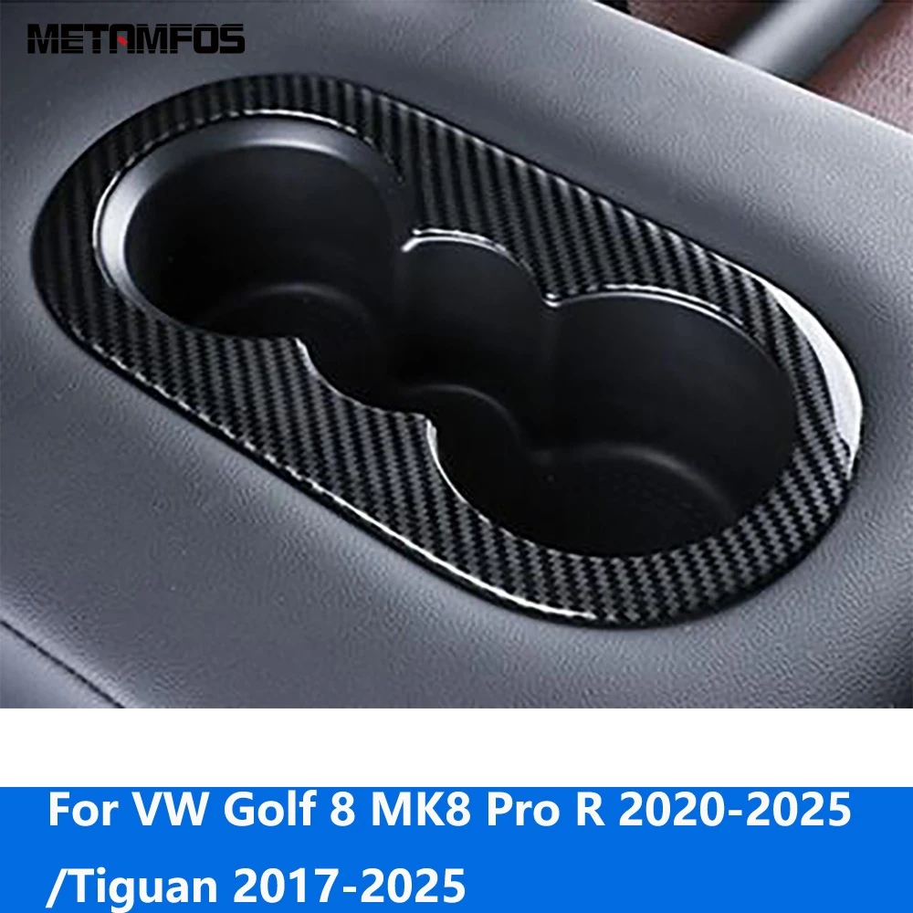 

Для Volkswagen VW Golf 8 MK8 Pro R 2020-2025/Tiguan 2017-2025 углеродное волокно держатель для чашки с водой на заднем сиденье аксессуары для стайлинга автомобилей