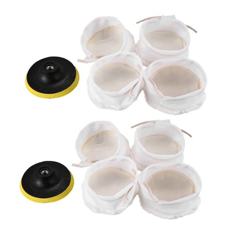 

10 шт., набор буферов для полировки, мягкая шерстяная накладка на капот, белая, 4 дюйма