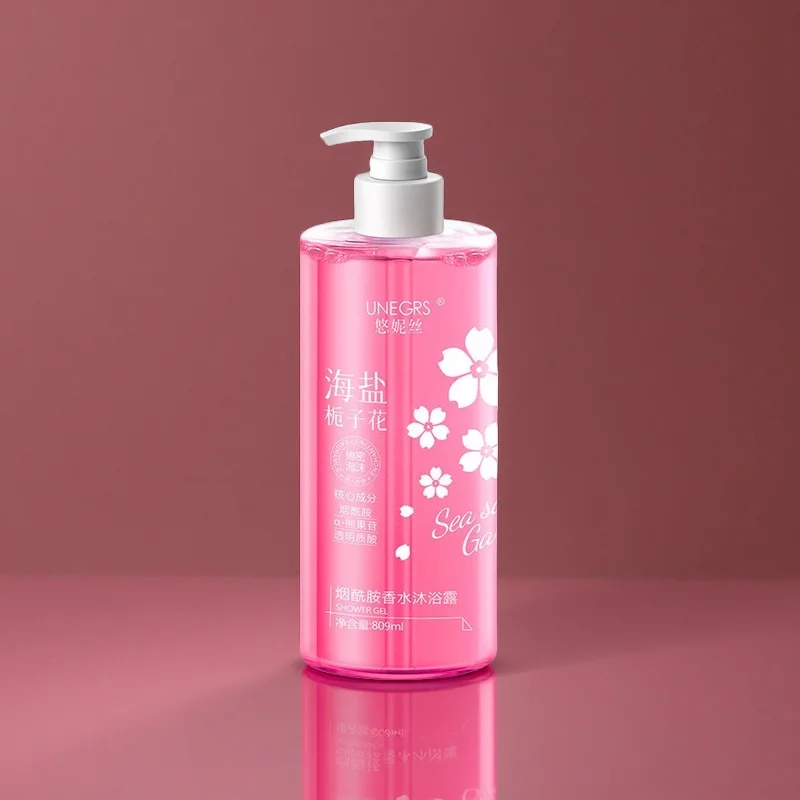 바다 소금 오렌지 플라워 샤워 젤 809ml 보습 및 수분 공급 장시간 지속되는 향기 대용량 나이아신아마이드 바디 워시