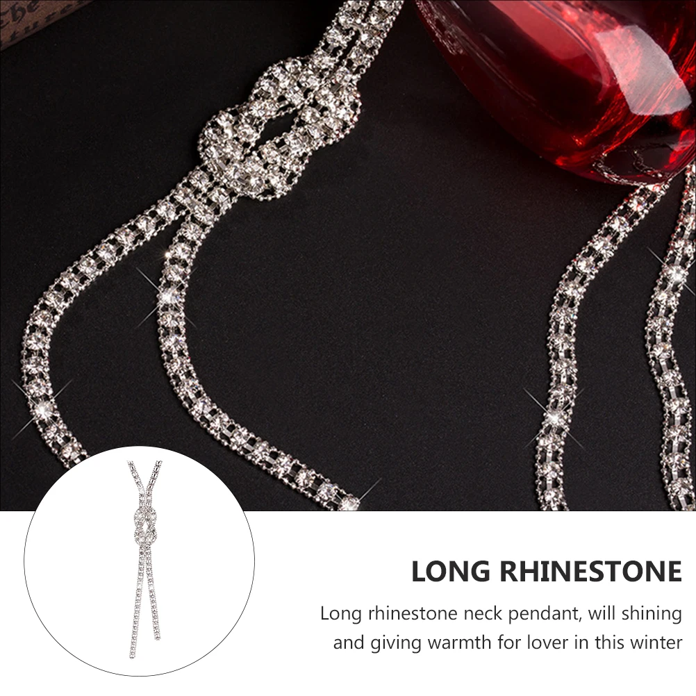  Sweater Choker Winter Neck Chain Necklace Silver Clavicle Dressy Collocation Scarf Rhinestone