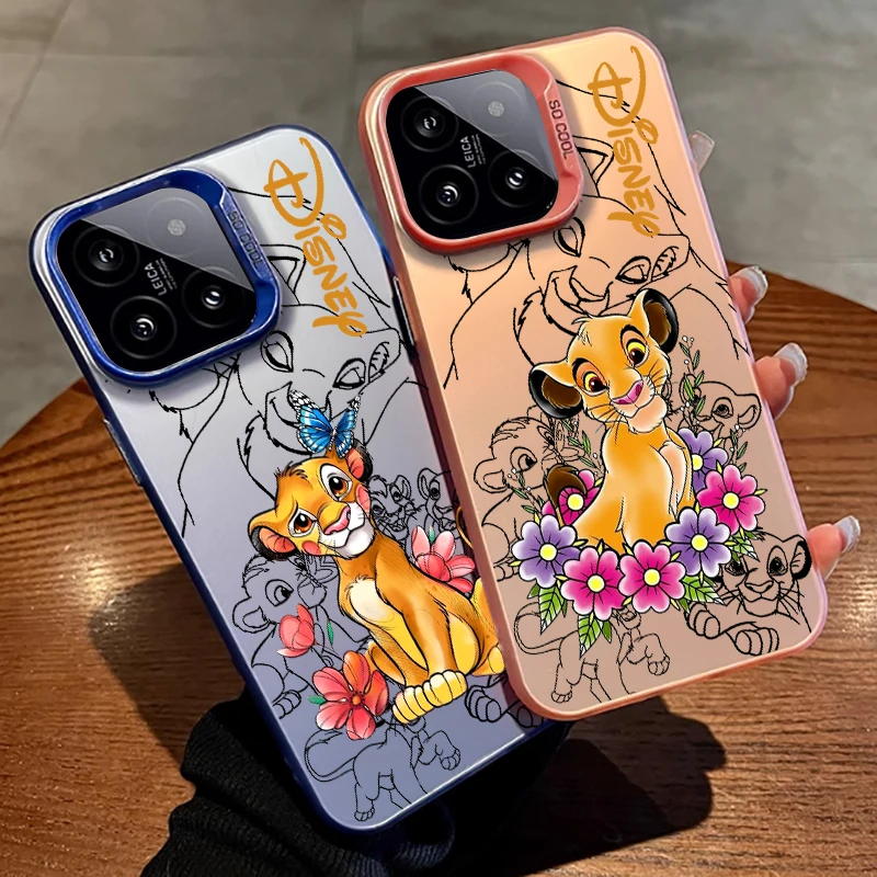 

Disney Lion King Cartoon For Xiaomi 14T 12T 13T Poco F3 F4 M2 M3 M5s X3 X5 M6 Pro GT Plus C65 Colorful Silver Phone Case