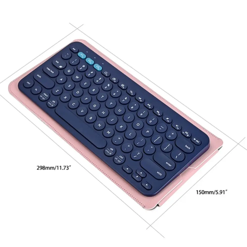 Bluetooth Keyboard PU Leather Keypad Pouch Wireless Keyboard Sleeve Protective Case for Logitech K380 Storage Bag