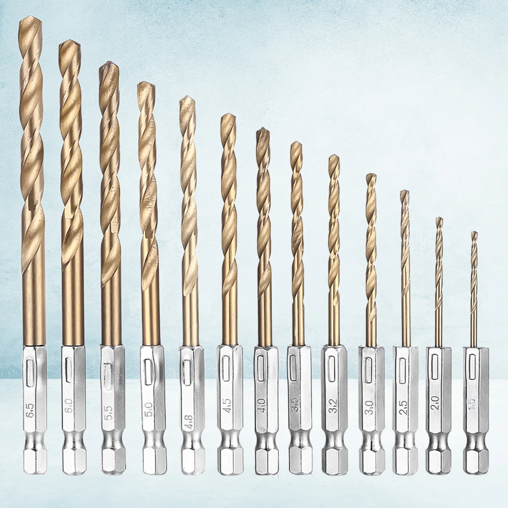 

2 Sets of Precision Drill Bit Set Titanium Coated Drill Set for Plastic Aluminum Copper Steel
