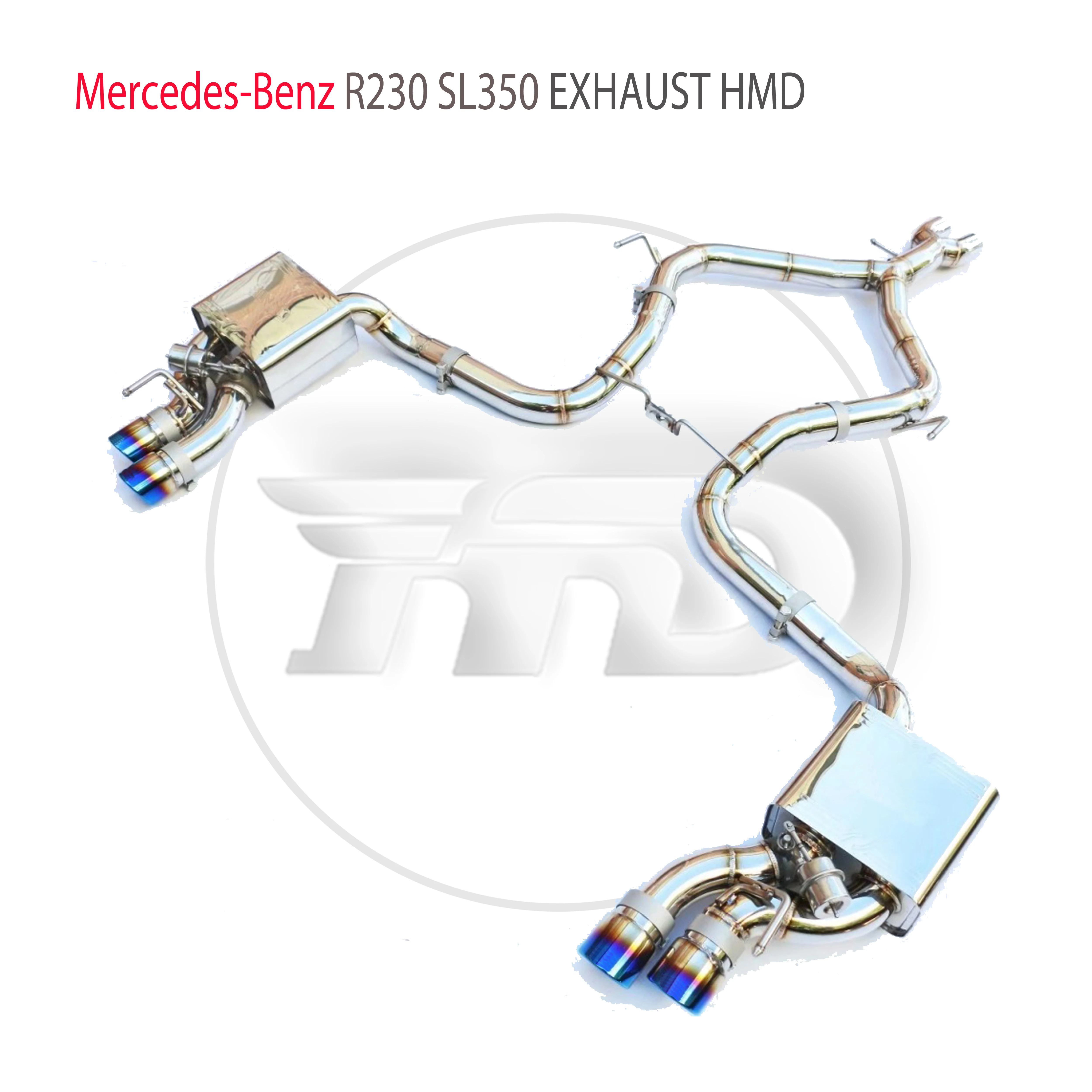 HMD Stainless Steel Exhaust System Performance Catback is Suitable for Mercedes Benz R230 SL350 SL500 Car Muffler