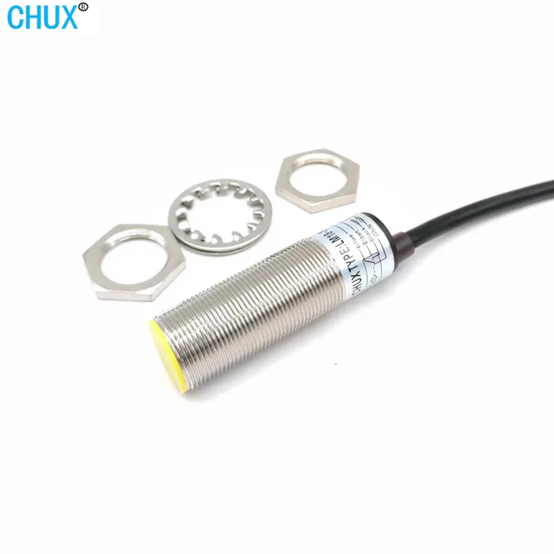 

Цилиндрический NPN датчик приближения CHUX M18, смывной металлический, NO/NC NO + NC DC 3 4 провода 5 мм, датчик расстояния