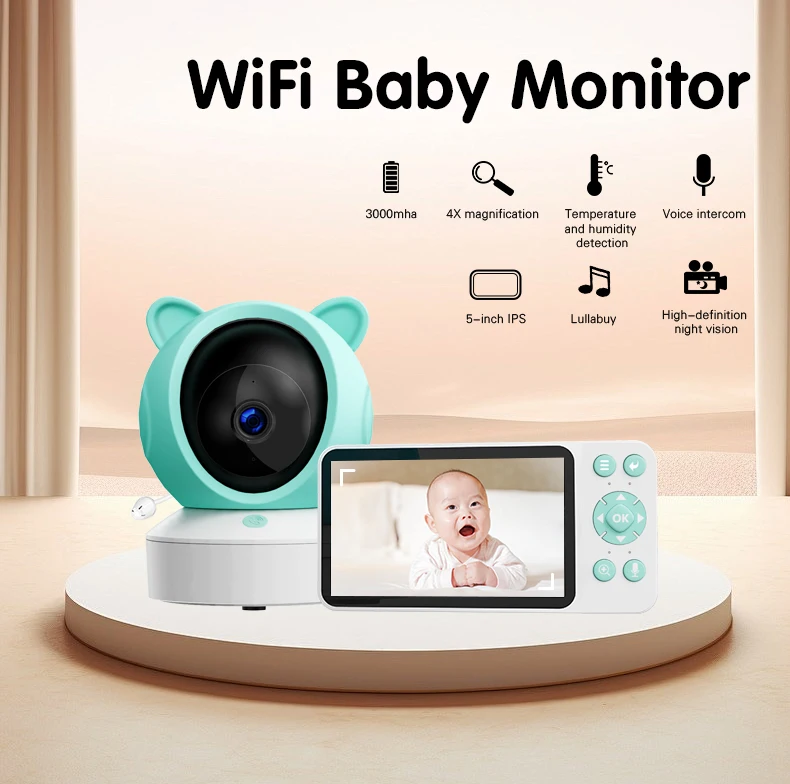 

Danmini WIFI Baby Monitor Wireless Wifi Tuya APP Control Feeding Time Reminder Temperature Sound Detection Surveillance Camera