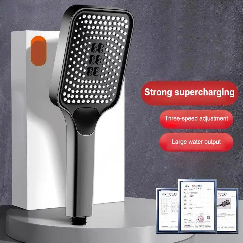 Adjustable 3-Mode High Pressure Shower Head Large Flow Water Saving Rainfall Mixer Head Bathroom Accessory