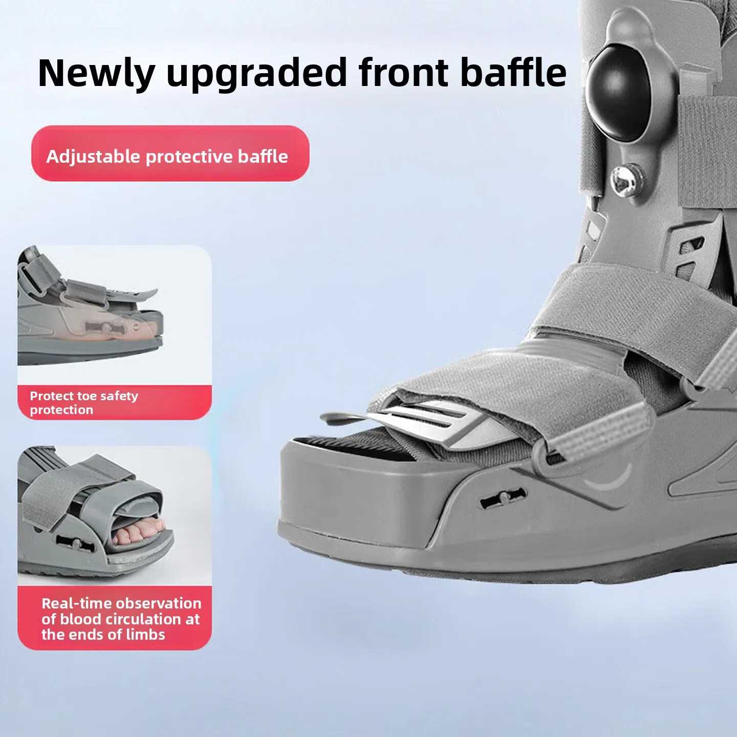 Inflatable Walking Boot Dual Air Bladder Ankle Brace Gray M Size 38-42 for Achilles Tendon Foot Fracture Recovery Use 워킹 부츠