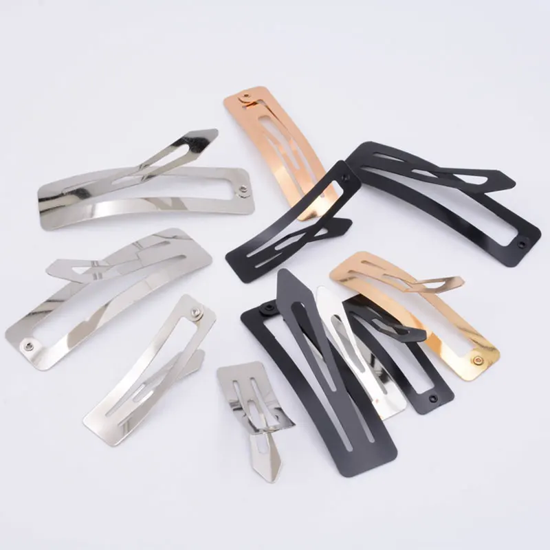 20pcs 3 Colors Metal Square Hair Clips Lady Hairpins Snap BB Hairpin Base for DIY Jewelry Making Women Hairgrip Hair Accessories