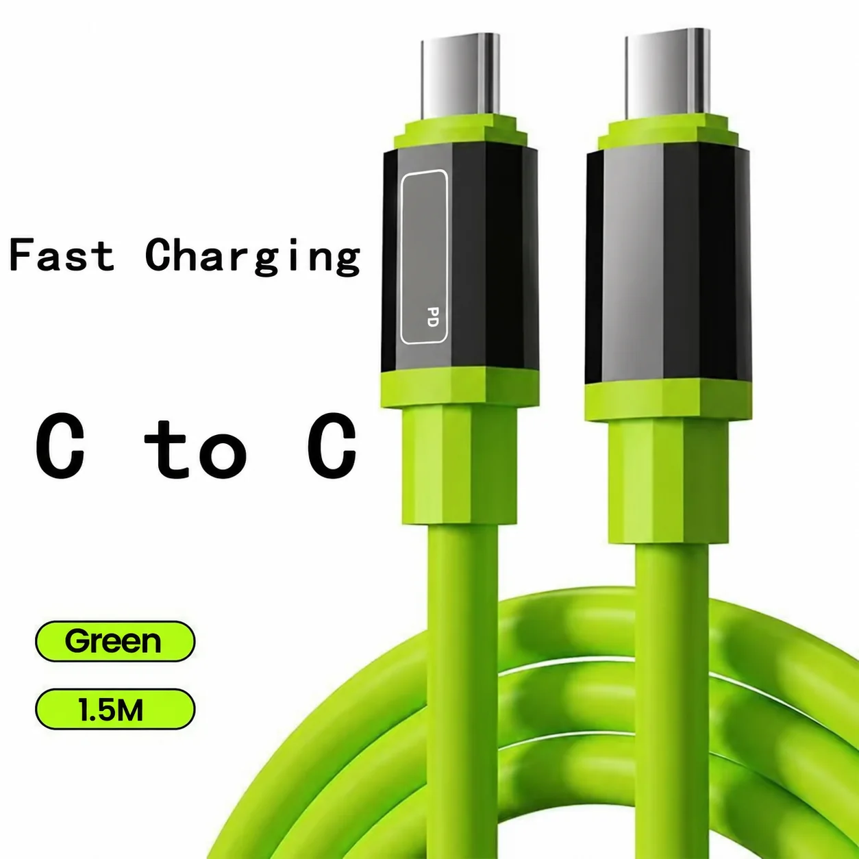 6A Type C Mobile Phone Charging Cable USB to Type C High Power Charger Cable For iPhone Samsung Xiaomi 6A Type C Charging Cable