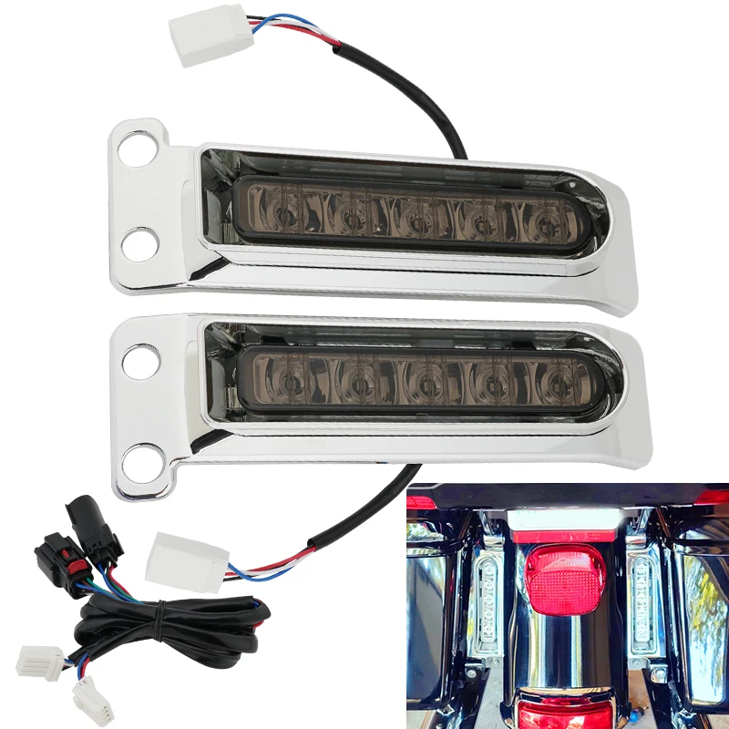 

Motorcycle Saddlebag Support Filler Light Rear Run Brake Turn Lamp For Harley Touring Electra Street Glide Road King FLHTK 14-Up