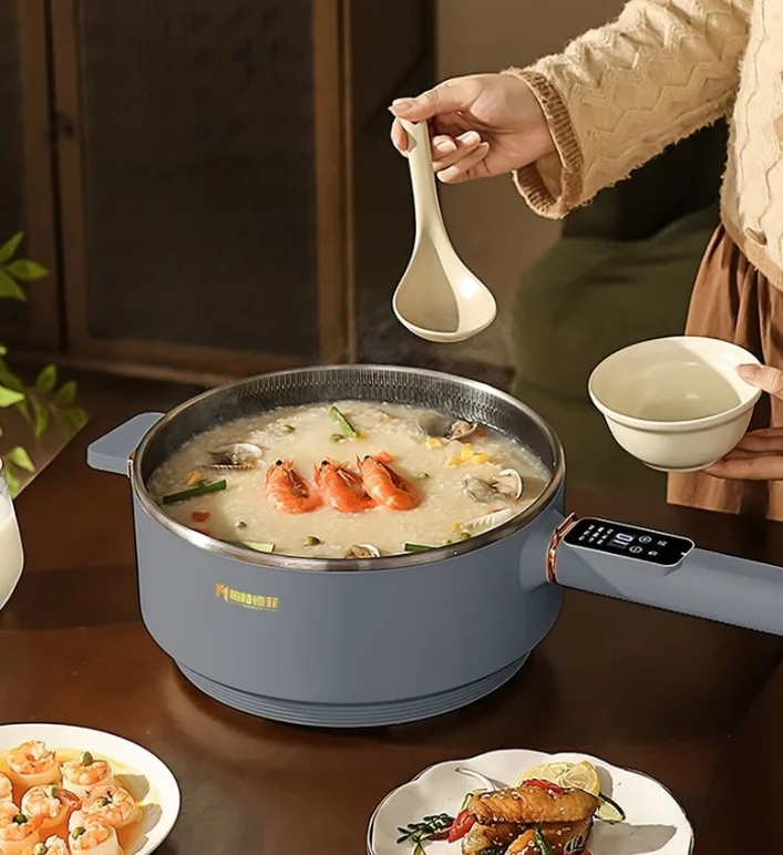Cooking non-stick pan integrated multi-functional electric wok electric hot pot household electric pan universal pan uncoated