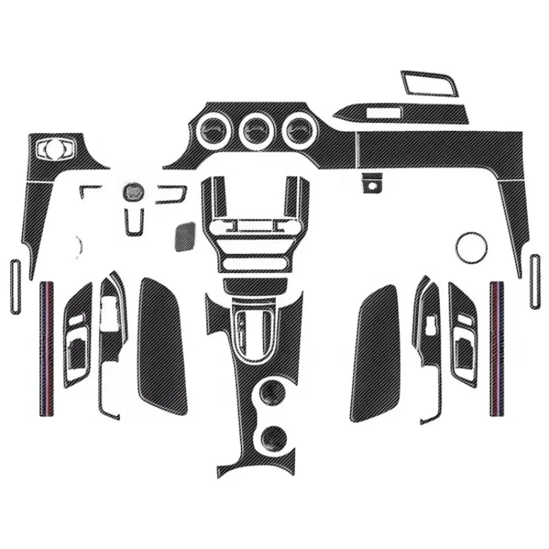 Carbon Fiber Interior Retrofit Auto Parts Central Control Steering Wheel Parts Gear Outlet Cover Interior Kit