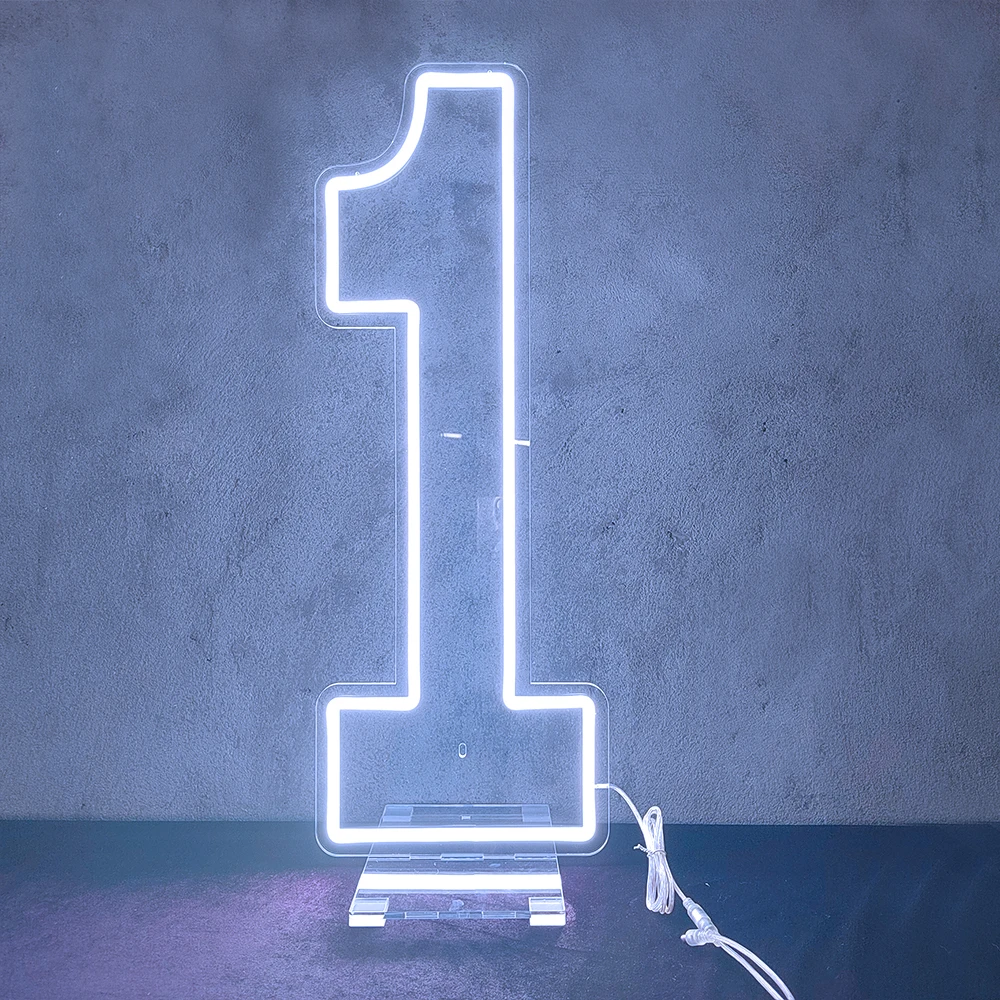 30 Zoll LED Neon-Schild Große Zahlen 76cm Weiß Digitales Licht Sweet 16 18 21 Geburtstagsgeschenk Baby Nachtlicht Acryl