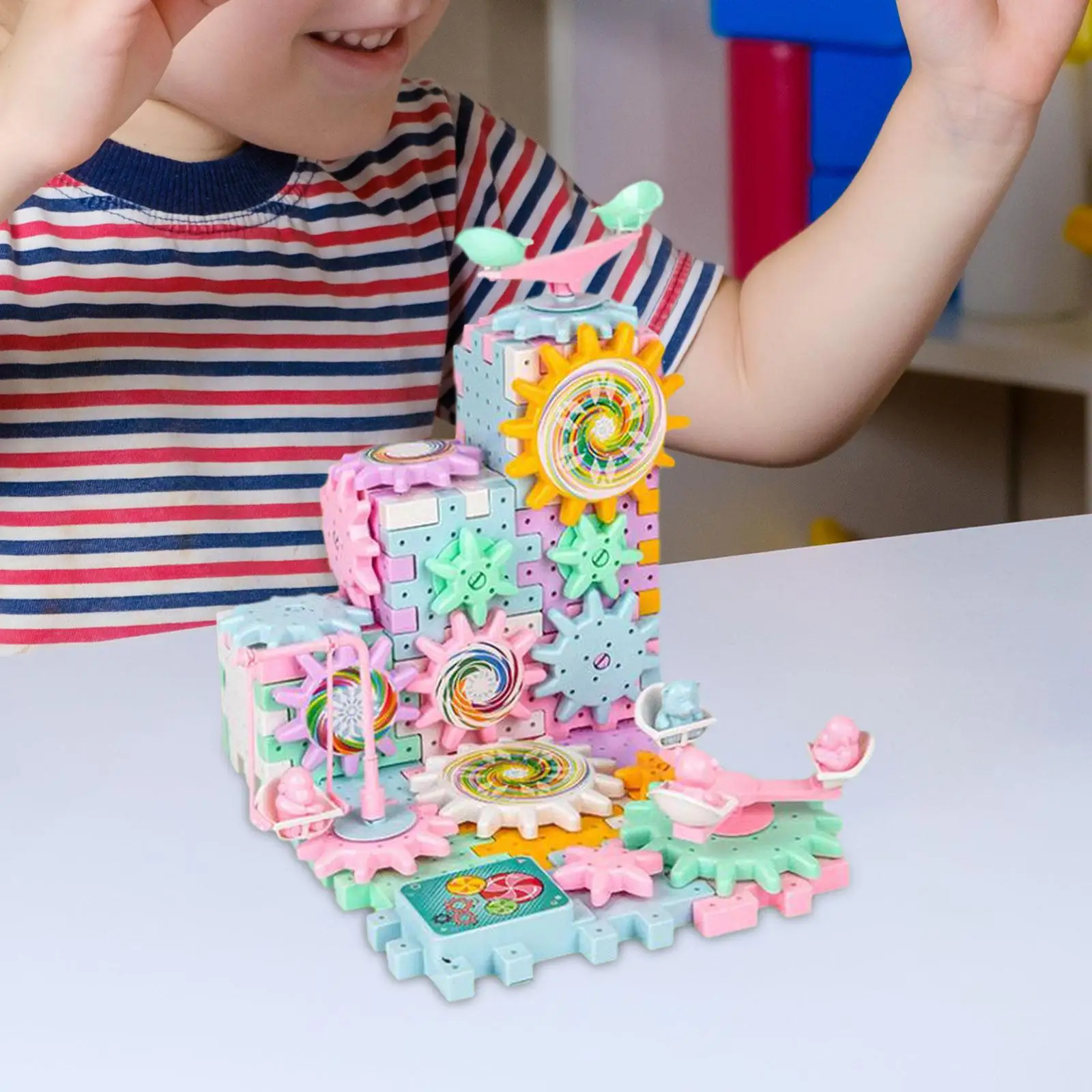 Early Educational Gear Toy 89 Piece DIY Assembly Set for Kids Sensory Development Hands on Ability Learning Block Toy