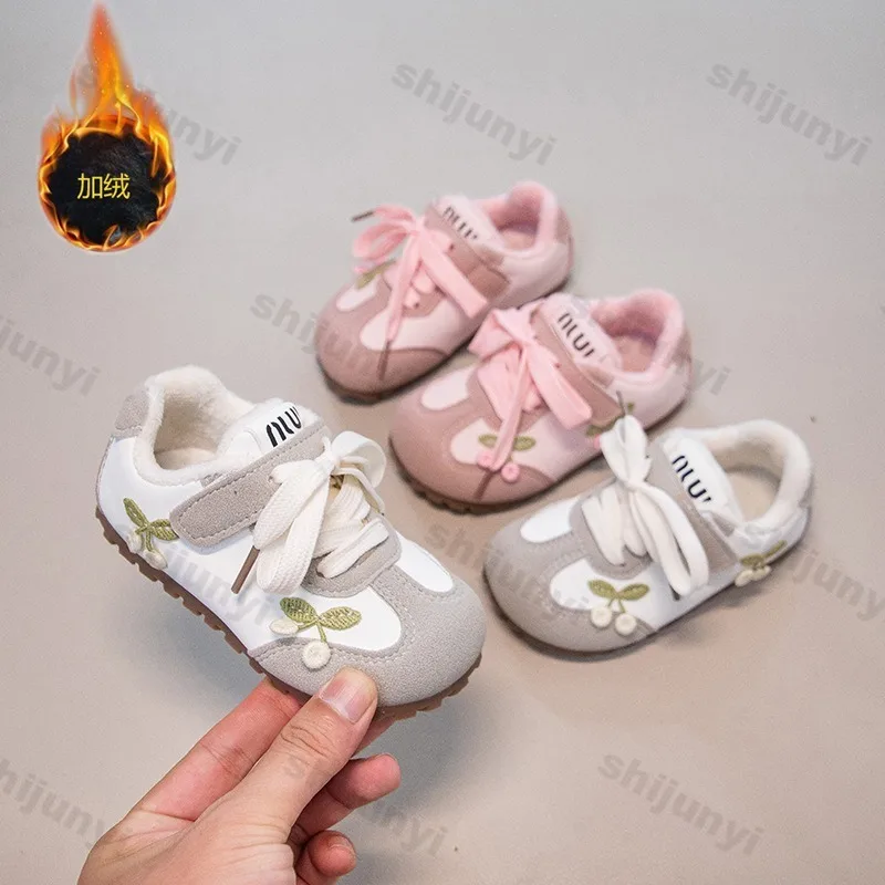 

Children Sports Shoes 2025 Winter Warm Comfortable Outdoor Cotton Shoes Fashion Anti Slip Girls Flower Casual Shoe Kids Sneakers