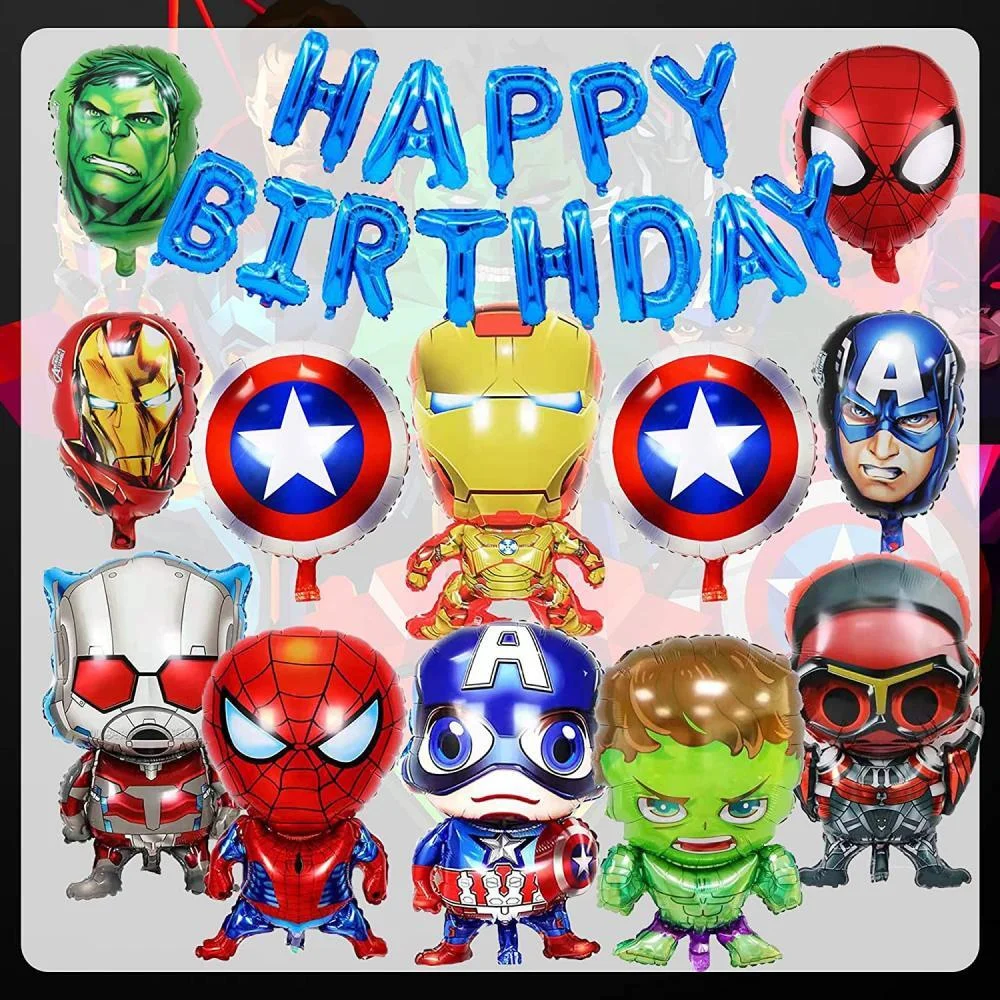 25Pcs Marvel The Avengers Superhero Party Balloons Set Cartoon SuperHero Spiderman Iron Man Birthday Party Decorations Supplies