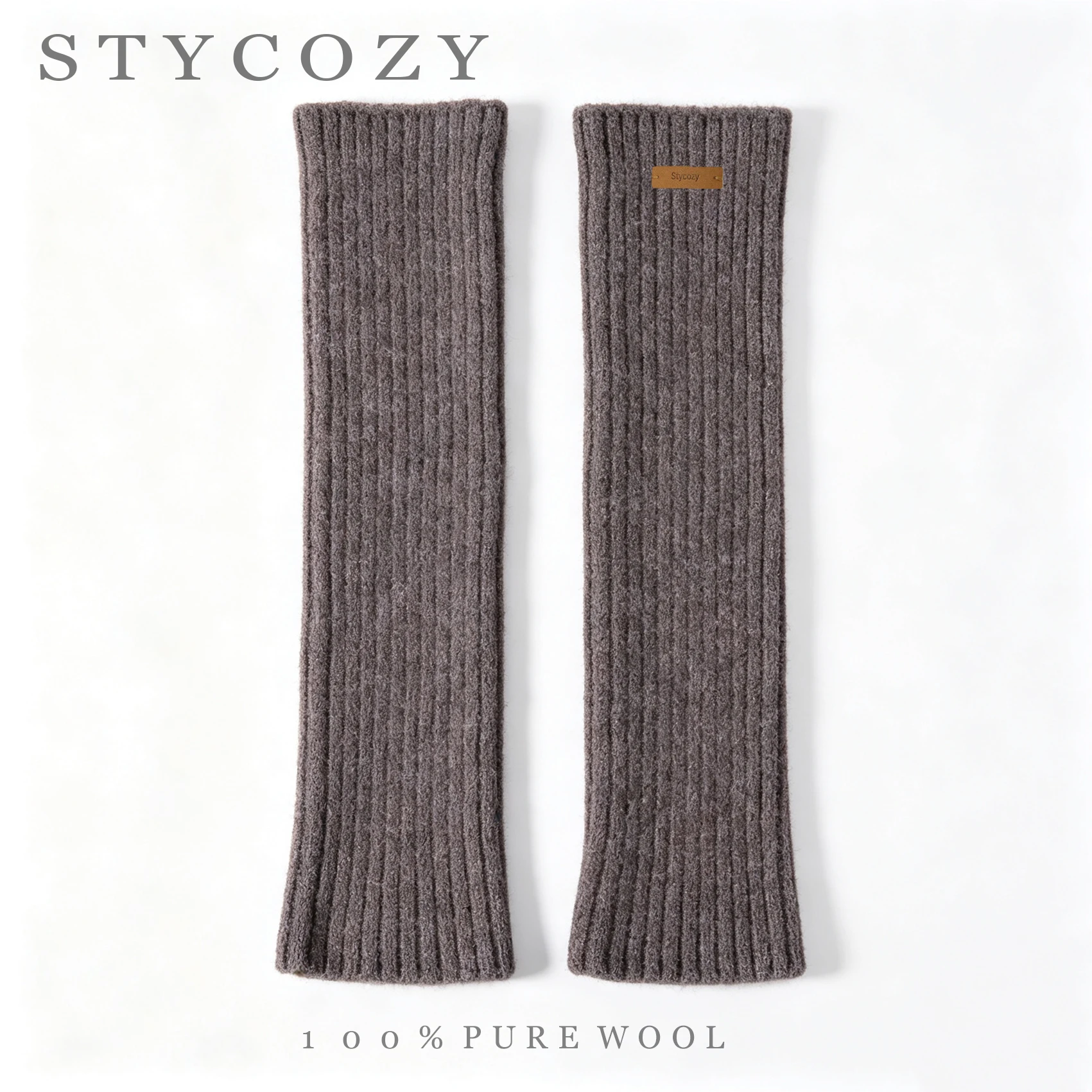 100%Wool Women Ribbed Knit Leg Warmers Unisex Casual Warm Woolen Slouchy Leg Cuffs Winter Men Long Socks Knee Calf Sleeves