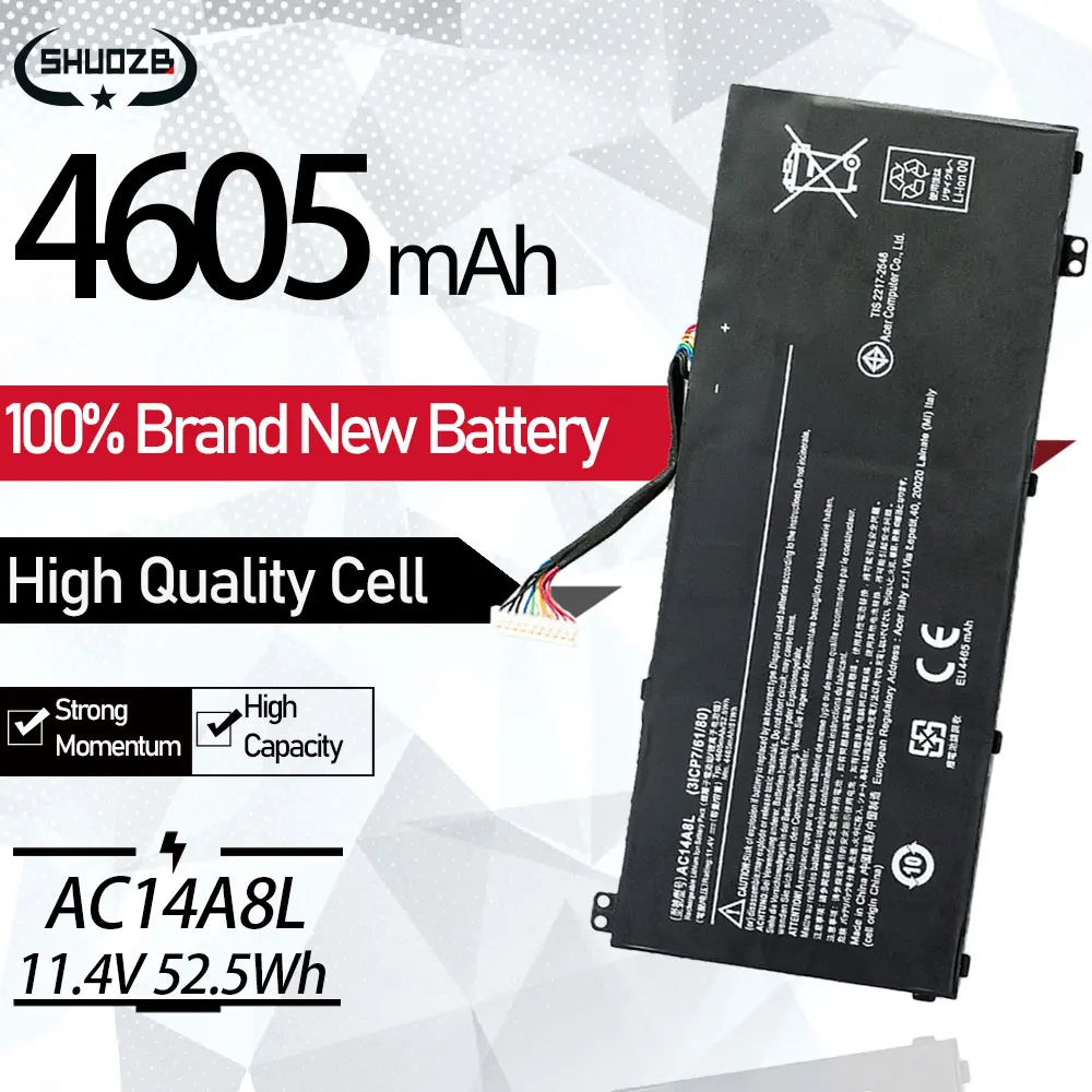 

AC14A8L Laptop Battery For Acer Aspire VN7-571 VN7-571G VN7-591 VN7-591G VN7-791G VN7-791 V15 Nitro MS2391 KT.0030G.001 11.4V