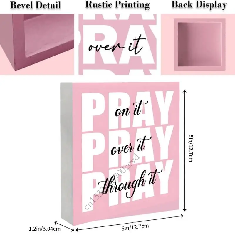 مربع علامة خشبية وردية هدية للنساء ديكور ديكور مكتب الملحقات الجمالية
