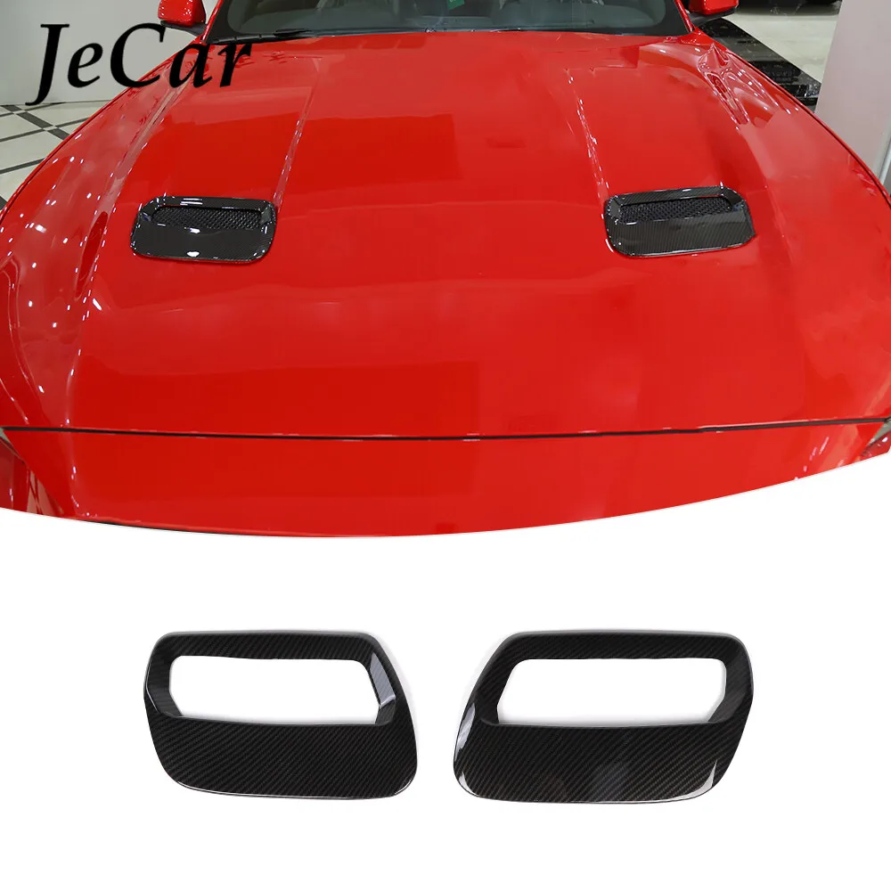 Carbon Fiber Hood Engine Air Vent Outlet Decor Trim Cover for Ford Mustang 2018+