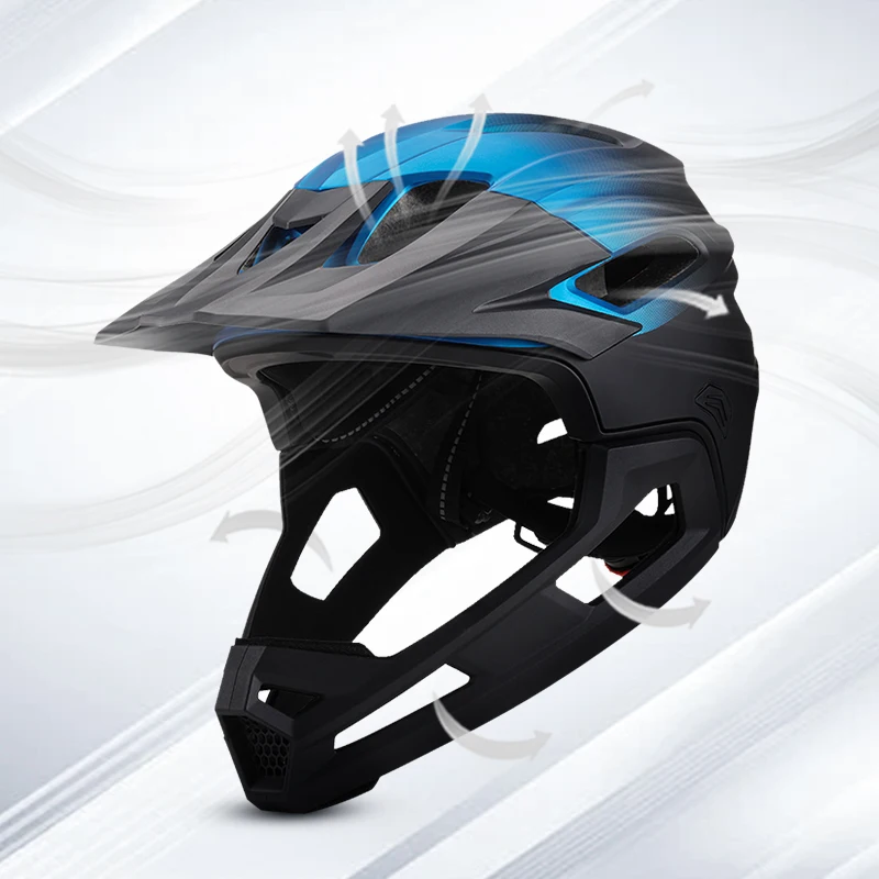 Eastinear\'s New Adult Bicycle Mountain Bike Helmet Full Face Detachable One-piece Motorcycle Riding Safety Helmet Head Protectio