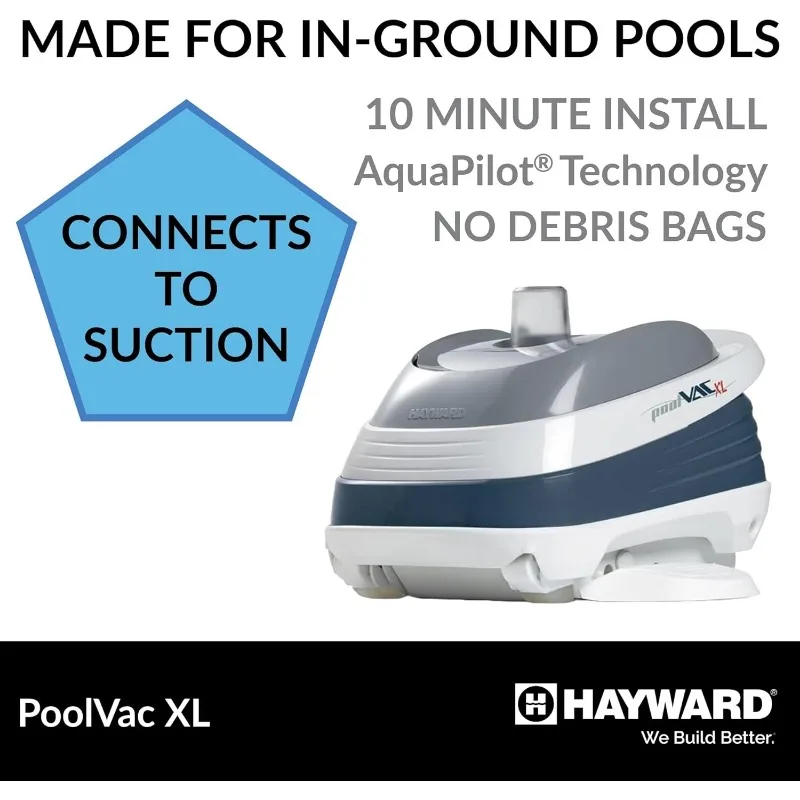 Hayward W32025ADC PoolVac XL 흡입 풀 클리너(지상 내 Gunite 풀용, 최대 20 x 40피트, 40피트 호스 포함, 자동 진공)