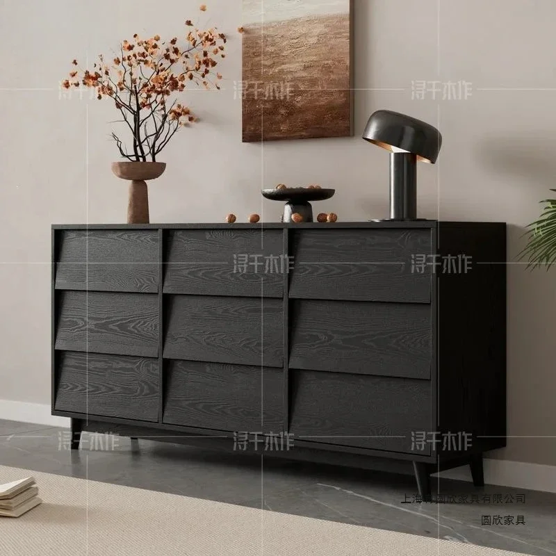 b11-7.2 Traditional Style Solid Wood Living and Dining Room Chest for Home Wall-Mounted Integrated Storage Cabinet