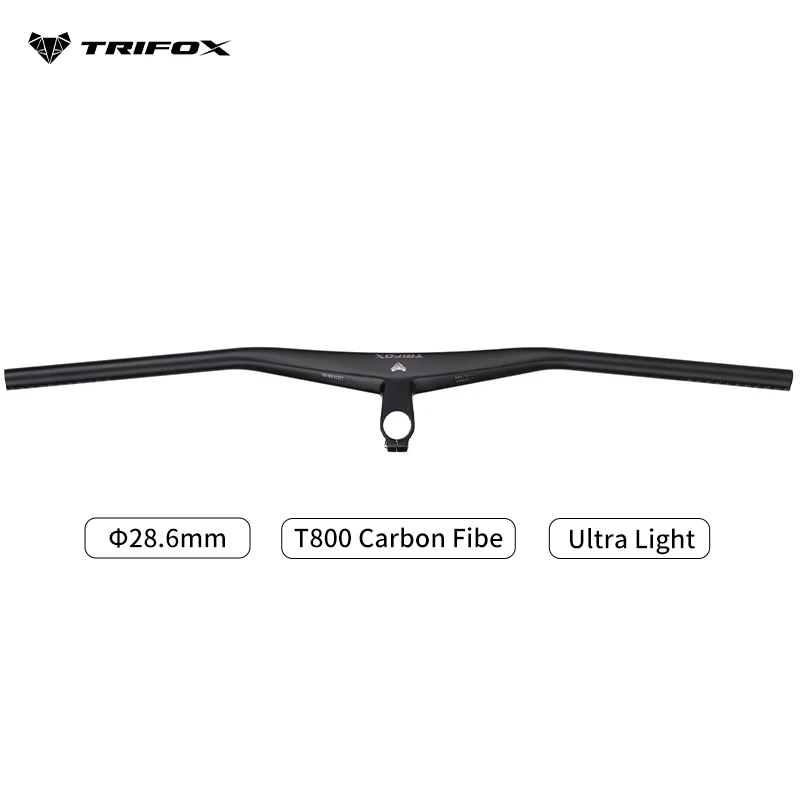 

TRIFOX MTB Integrated Handlebar Carbon Fiber One-shaped Riser Handlebar Stem 40/50/60/70mm bicycle parts