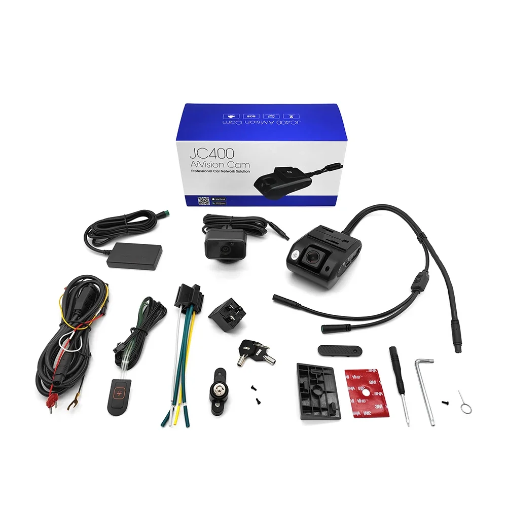 

Видеорегистратор JC400 AI AiVision 4G с двумя объективами, 2-канальный GPS DVR с камерами для записи спереди и салона автомобиля