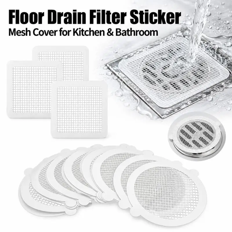 Disposable Anti-blocking Filter Floor Drain Sticker Mesh Hair Catcher Stopper Shower Drain Cover Kitchen Bathroom Sink Blocker