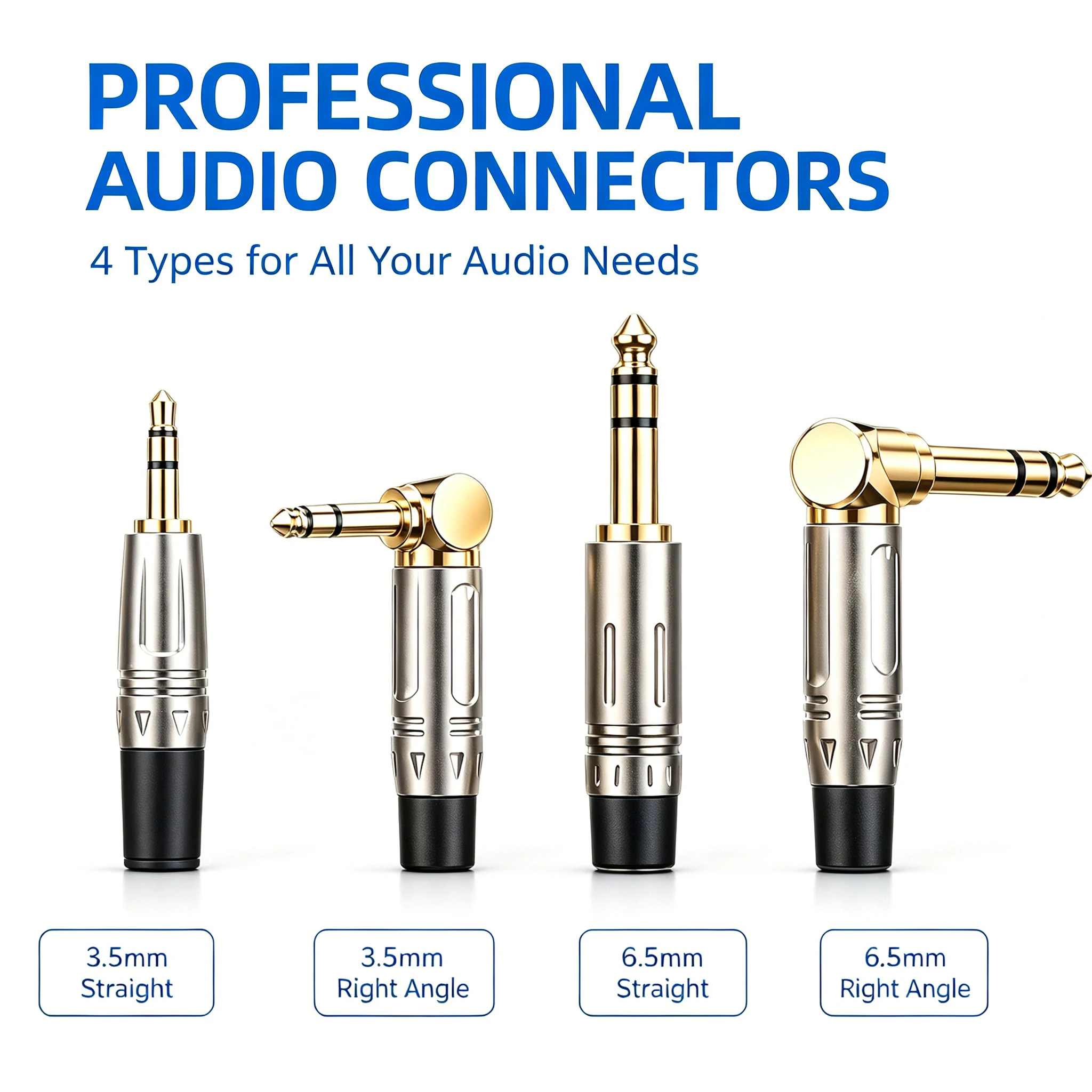3.5mm AUX Audio Cable Interface Elbow Interface 6.5mm TRS Big Three Core Audio Plug Male Elbow Pure Copper Material Interface