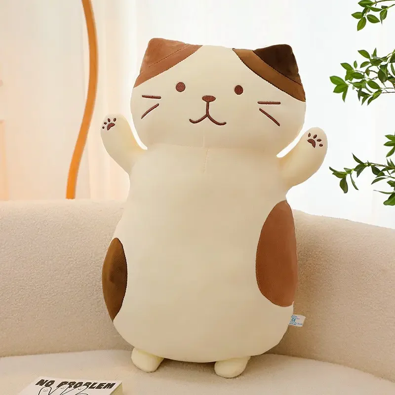 MINISO 45cm Kawaii Big Fat Belly Cat Plush Toys Stuffed Soft Long Animal Cat Pillow Nap Cushion Creative Birthday Gift for Kids