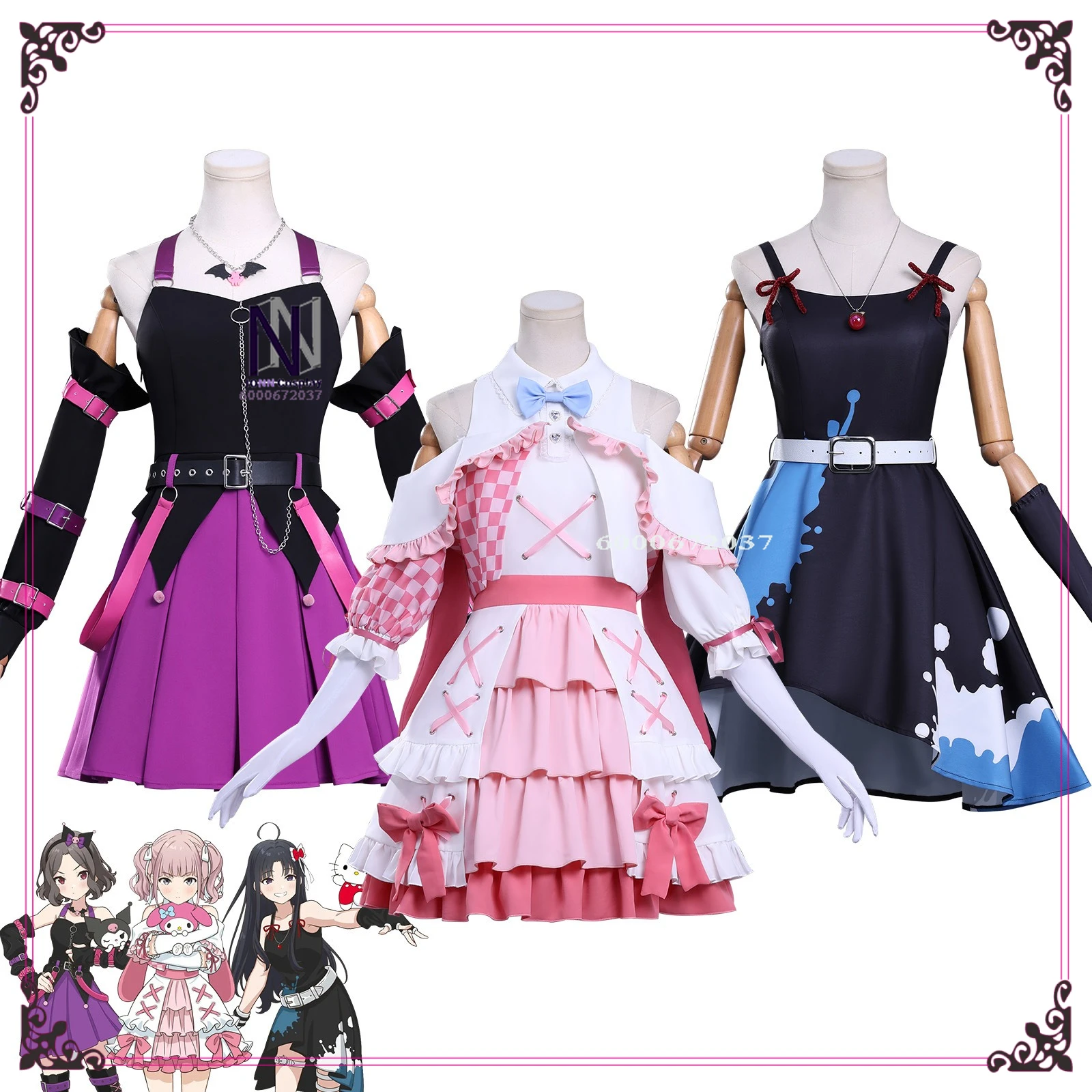 

New Girls Band Cry Cosplay Costume Anime TOMO/486/ Hina Role Playing Cute Stage Uniform Dress Women Adult Comic Con Outfit Wig