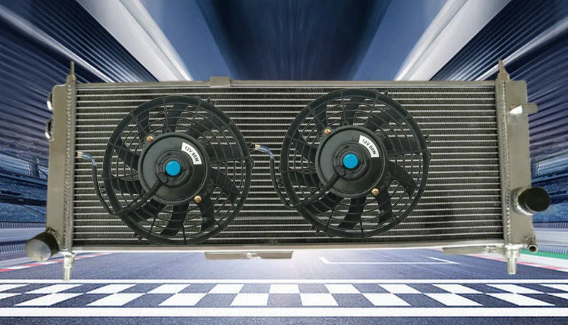 Aluminum Radiator & Fans FOR OPEL Combo Corsa B S93 Tigra A Vita Coupe Wagon 1.2/1.4/1.6L 16V 1993-2000 93 94 95 96 97 98 99 00