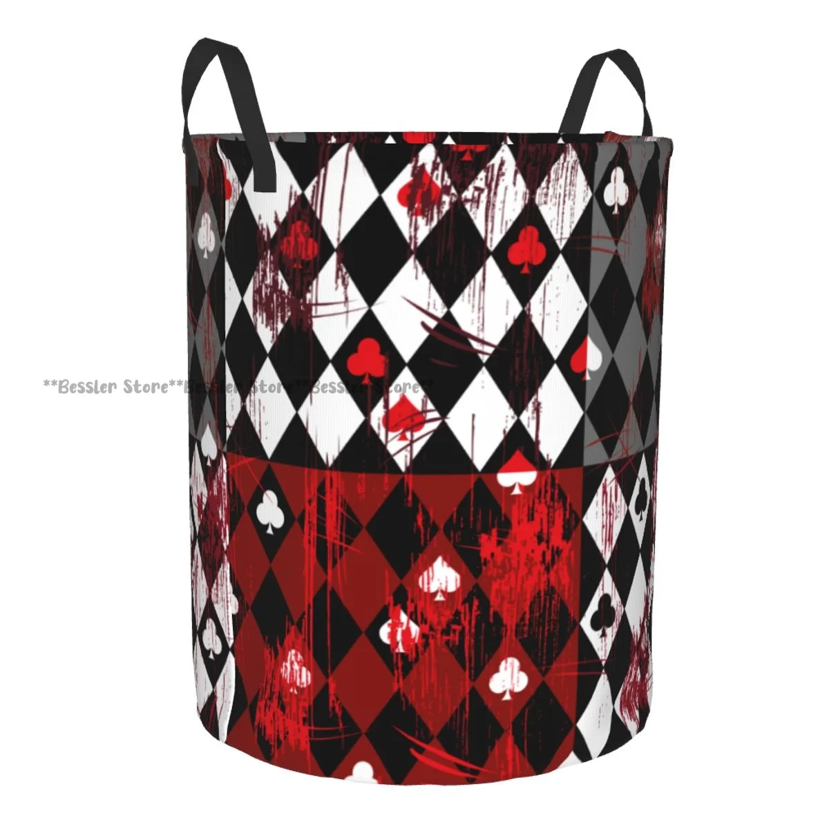 Laundry Basket Queen Of Heart Bloody Round Storage Bin Collapsible Hamper Clothes Bucket Organizer