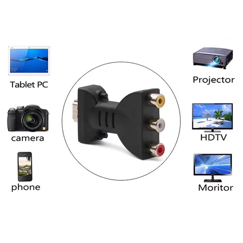 

3PCS 1080P RCA AV To HDMI-compatible Composite Adapter Converter Audio Video Cable HDMI-compatible TO AV
