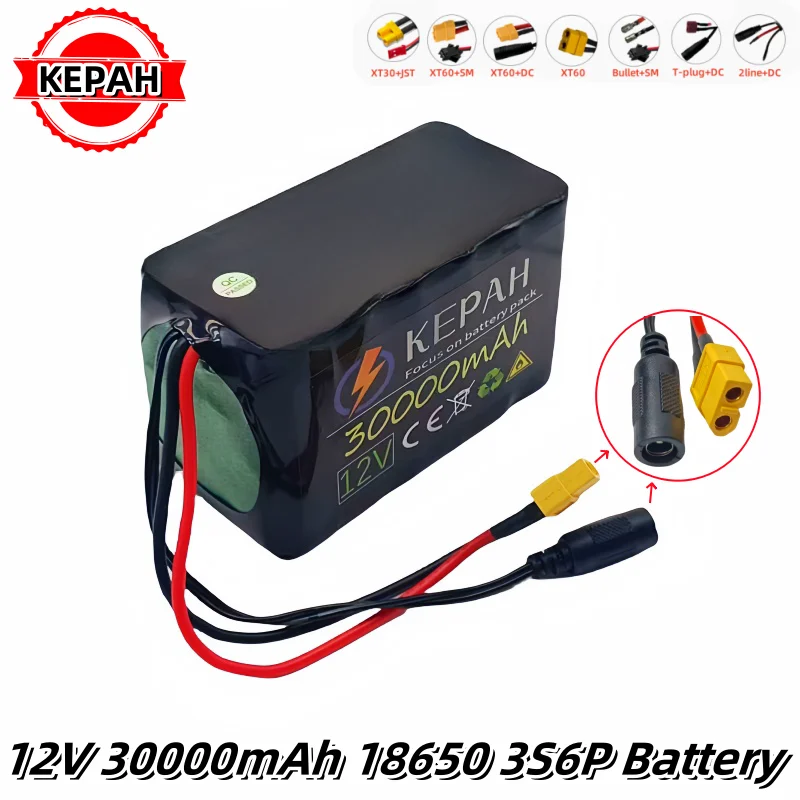 KEPAH 3S6P 12V 30000mah 100% original lpega18650 lithium ion rechargeable battery pack for motorcycle spray and other equipment