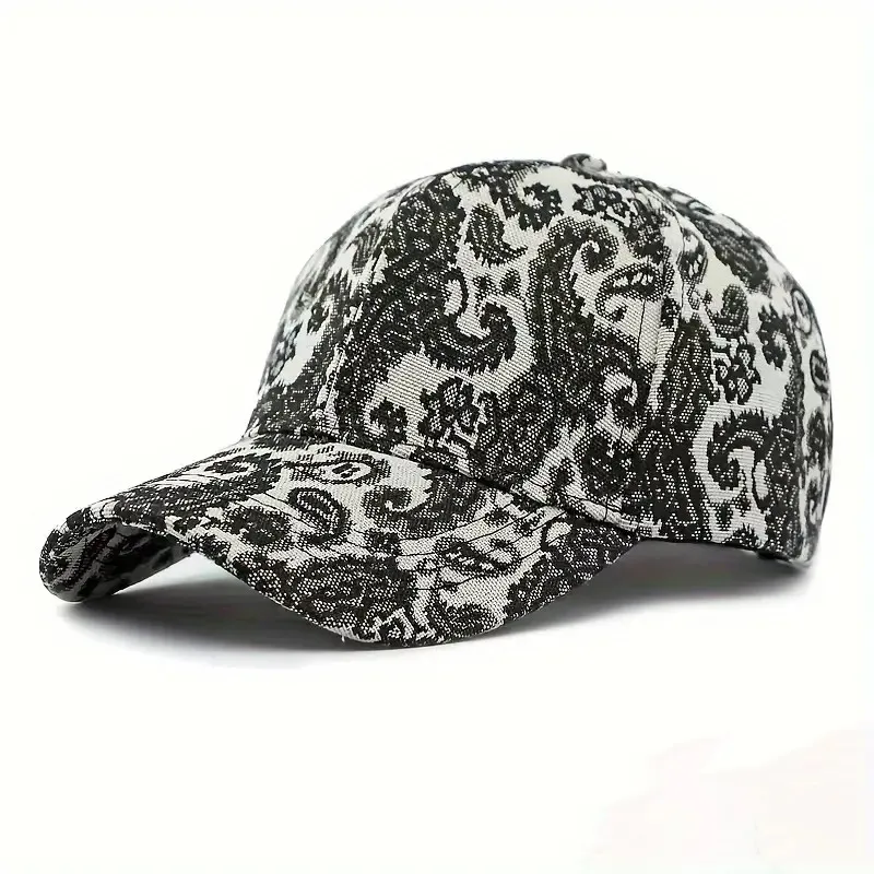 Women's Paisley Print Baseball Cap - Adjustable Size, Sun Protection, Outdoor Peaked Hat