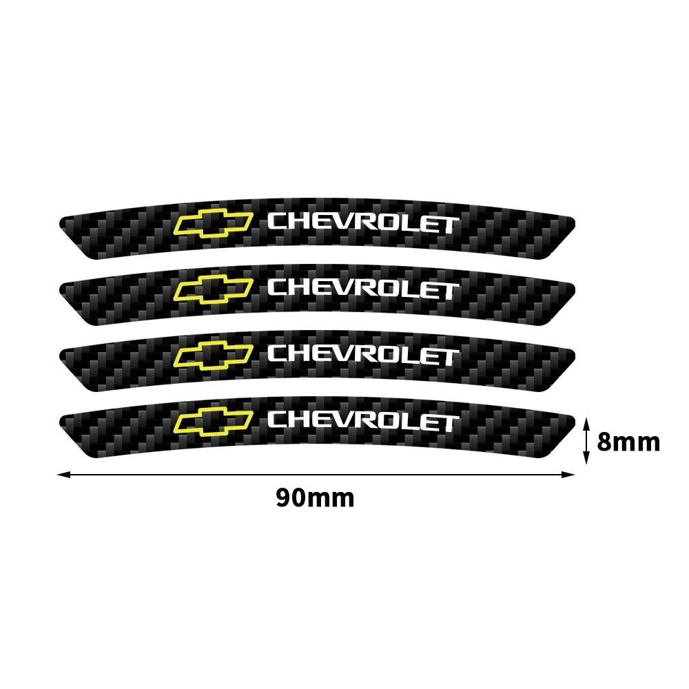 Car Badges Wheels Rims Stickers Carbon Fiber Decoration Auto Accessories  For Chevrolet Captiva Colorado Cruze Spark Malibu Trax